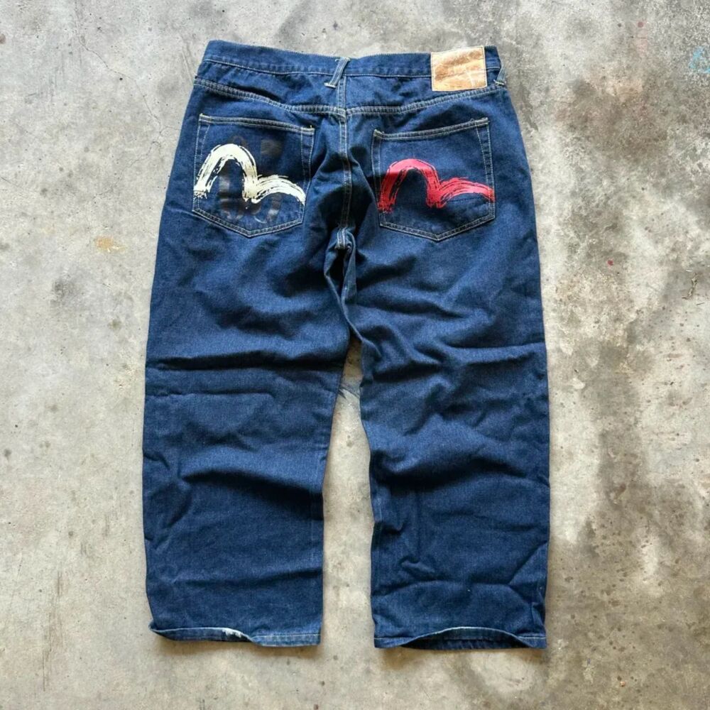 Vintage Evisu Genes Daicock 05 Denim Jeans Size 35x26